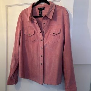 Pink Suede Leather Jacket Women’s XL
